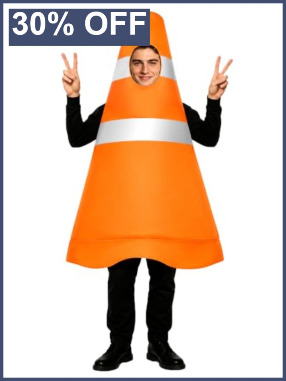 Adult Traffic Cone Costume Funny Halloween Construction Cosplay